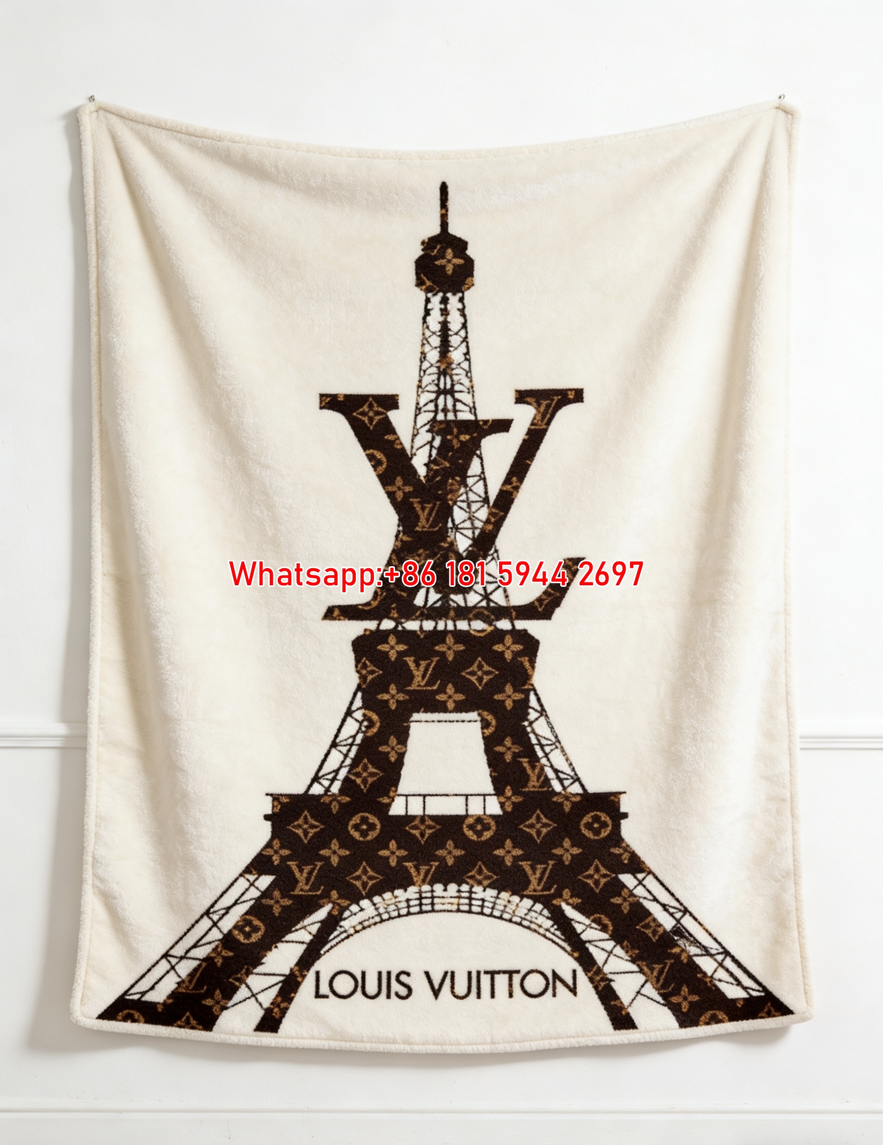 LV Eiffel Tower Blanket LV Parisian Monogram Throw 078